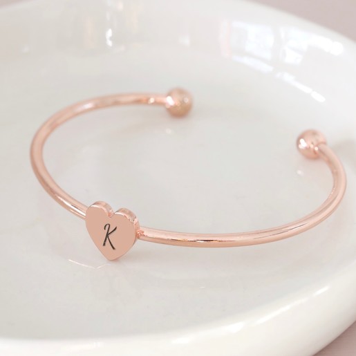 personalised heart bangle