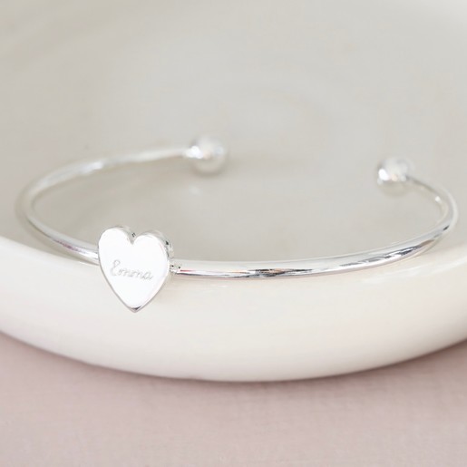 personalised heart bangle