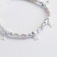 Ladies' Beaded Heart Charms Friendship Bracelet in Silver
