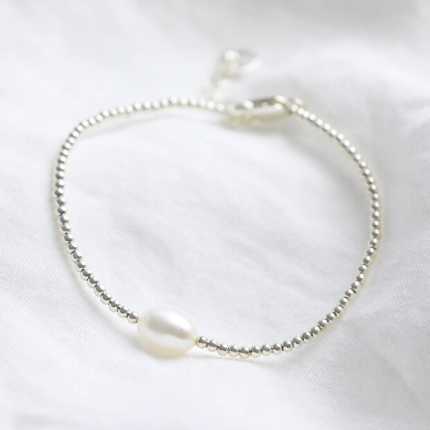 On sale Cute and Dainty Bracelet with Sterling Silver Beads / Gifts for Her / Xmas Gifts