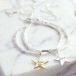 Personalised Beaded Bar and Chain Bracelet