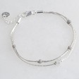 Lisa Angel Ladies' Star Bead Double Strand Bracelet in Silver