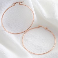 Large Hoop Earrings in Rose Gold