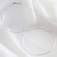 Large Hoop Earrings in Silver