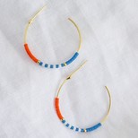 Seed Bead Hoop Earrings in Gold