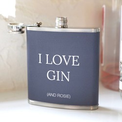 Personalised Stainless Steel 'I Love' Hip Flask