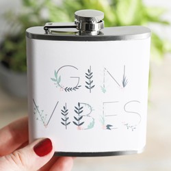Stainless Steel 'Gin Vibes' Hip Flask