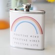 Lisa Angel Ladies' Stainless Steel 'Positive Vibes' Rainbow Hip Flask