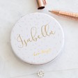 Back of Personalised 'Bridesmaid' Confetti Compact Mirror