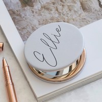 Personalised Grey Compact Mirror