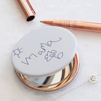 Personalised Handwriting Grey Compact Mirror