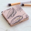 Back of Personalised Pink Palm Print Compact Mirror