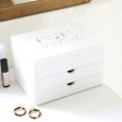 Lisa Angel Personalised 'Mum' White Jewellery Box with Drawers