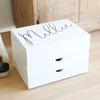 Personalised Name Jewellery Box with Drawers