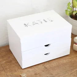 Personalised White Floral Jewellery Box with Drawers