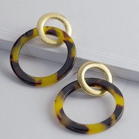 Tortoiseshell Linked Rings Earrings