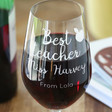 Ladies' Personalised 'Best Teacher' Wine Glass