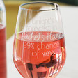 Lisa Angel Personalised Engraved Wine Lover's 'Forecast' Wine Glass