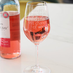 Personalised Engraved Wine Lover's 'Forecast' Wine Glass