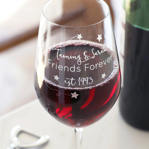 Personalised Friends Forever Wine Glass Lisa Angel