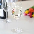 Lisa Angel Ladies' Personalised Name Floral Wine Glass