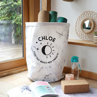 Personalised 'New Strength' Round Marble Effect Storage Sack