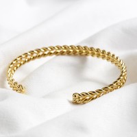 Braided Torque Bangle in Gold