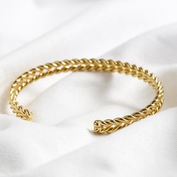 Braided Torque Bangle in Gold