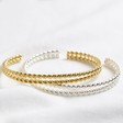 Lisa Angel Silver and Gold Braided Torque Bangles