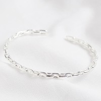Chain Link Bangle in Silver