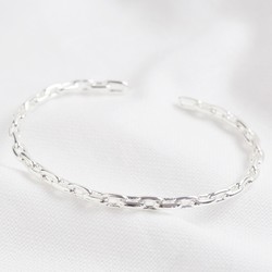 Chain Link Bangle in Silver