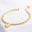 Lisa Angel Ladies' Heart Lock and Chain Bracelet in Gold