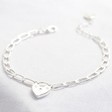 Lisa Angel Ladies' Heart Lock and Chain Bracelet in Silver
