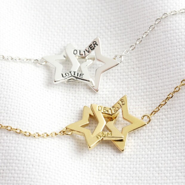 Personalised Interlocking Stars Bracelet Personalised Interlocking Stars Bracelet