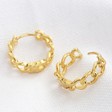 Ladies' Chain Huggie Hoop Earrings in Gold