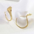 Teens Gold Cobra Snake Hoop Earrings