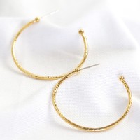 Large Gold Organic Shape Hoop Earrings