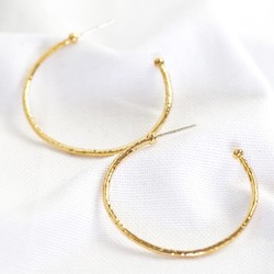 Large Gold Organic Shape Hoop Earrings
