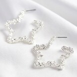 Sparkly Textured Star Hoop Earrings