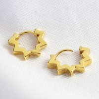 Star Huggie Hoop Earrings in Gold