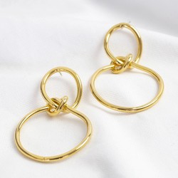 Statement Infinity Knot Drop Earrings in Gold
