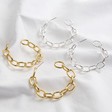 Lisa Angel Silver and Gold Statement Large Chain Link Hoop Earrings