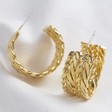 Lisa Angel Ladies' Wide Double Chain Hoop Earrings in Gold
