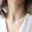 Gold Infinity Chain Necklace on Model