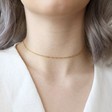 Gold Rope Chain Choker Necklace on Model