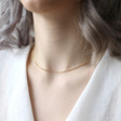 Gold Satellite Chain Necklace on Model