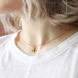 Ladies' Gold Sterling Silver Plane Pendant Necklace on Model