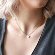 Heart Padlock Pendant Necklace in Silver on Model