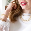 Organic Shape Bangle in Gold Worn by Model