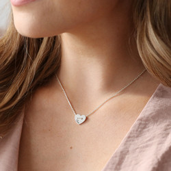 Personalised Button Heart Name Necklace